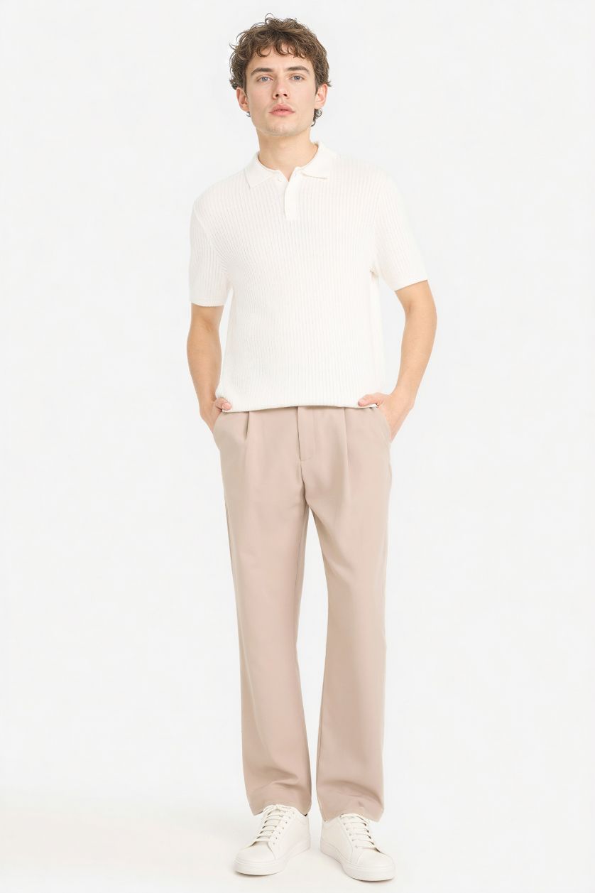 Мужчины Бежевый Футболка поло Standart Fit с коротким рукавом