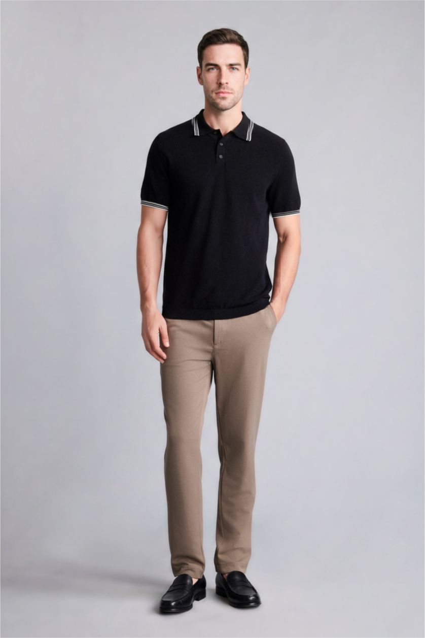 رجال كحلي Standard Fit Short Sleeve Polo T-Shirt