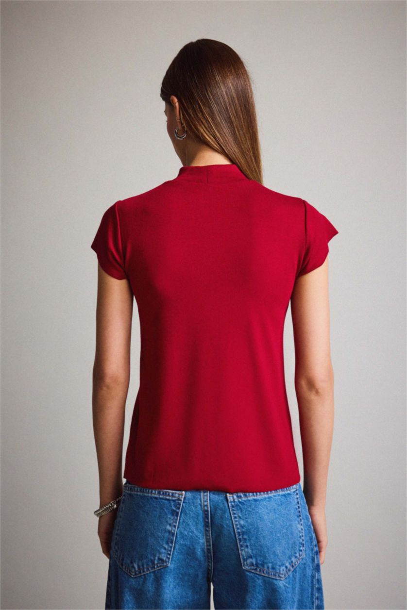 Woman Bordeaux تيشيرت نص ردن هاينك