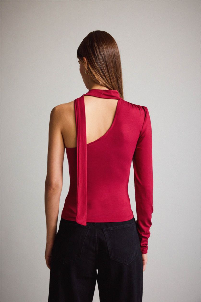 نساء خمري تيشيرت ردن طويل