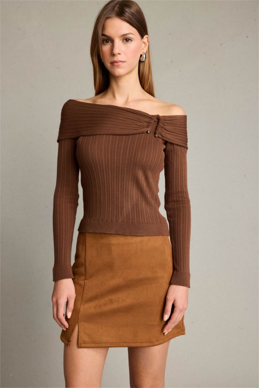 Woman Brown Cardigan