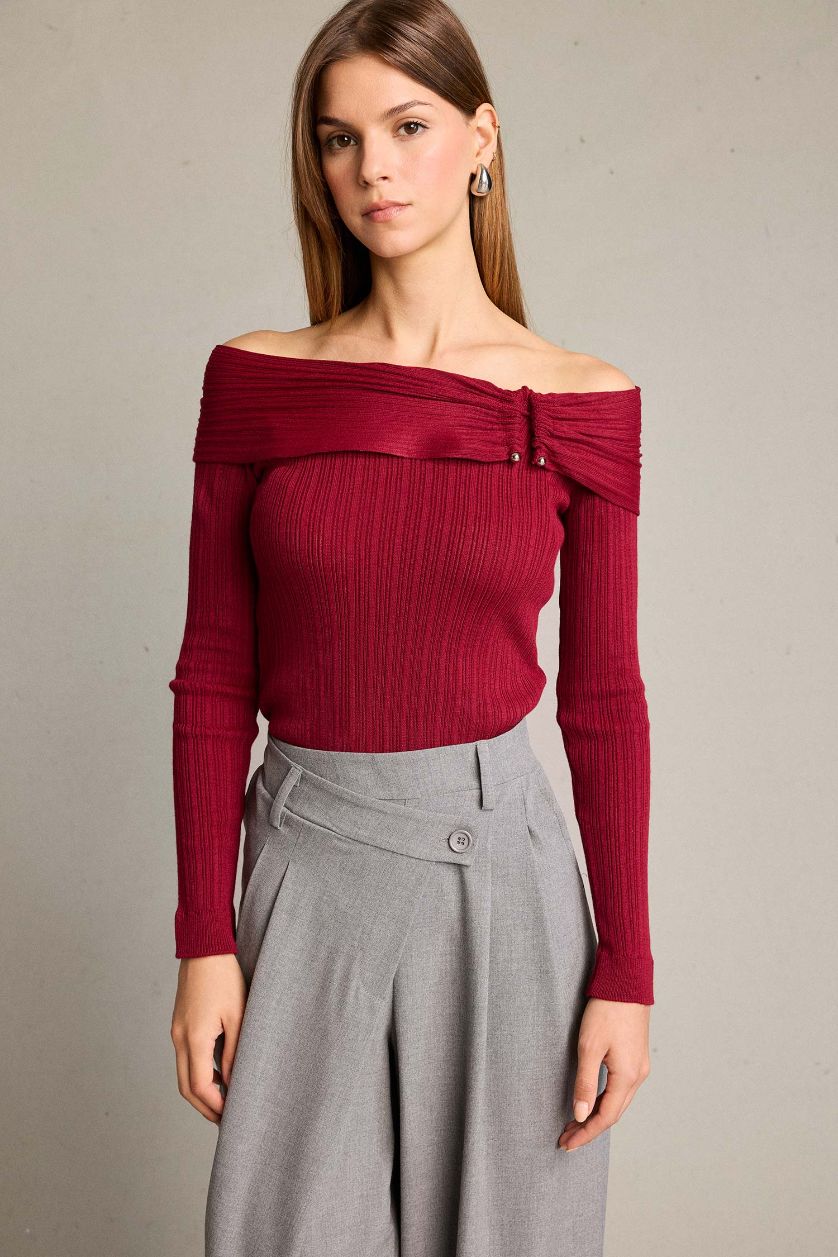 Woman Bordeaux Cardigan