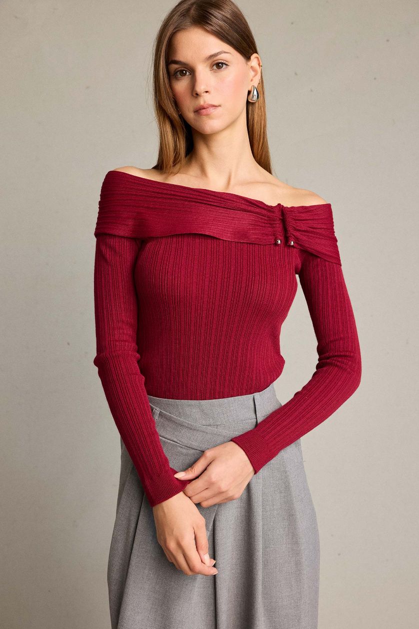 Woman Bordeaux Cardigan