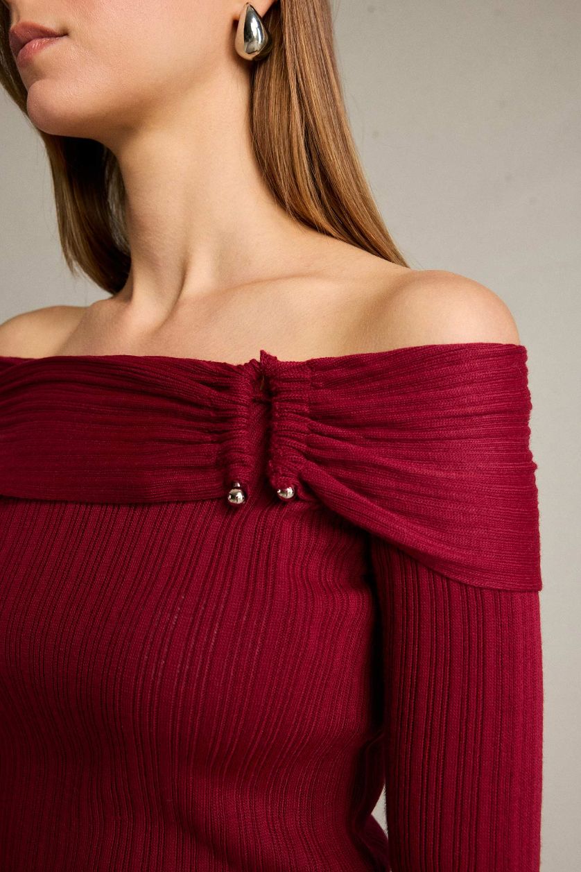 Woman Bordeaux Cardigan