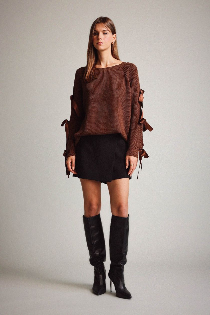 Woman Brown Oversize Fit Cardigan