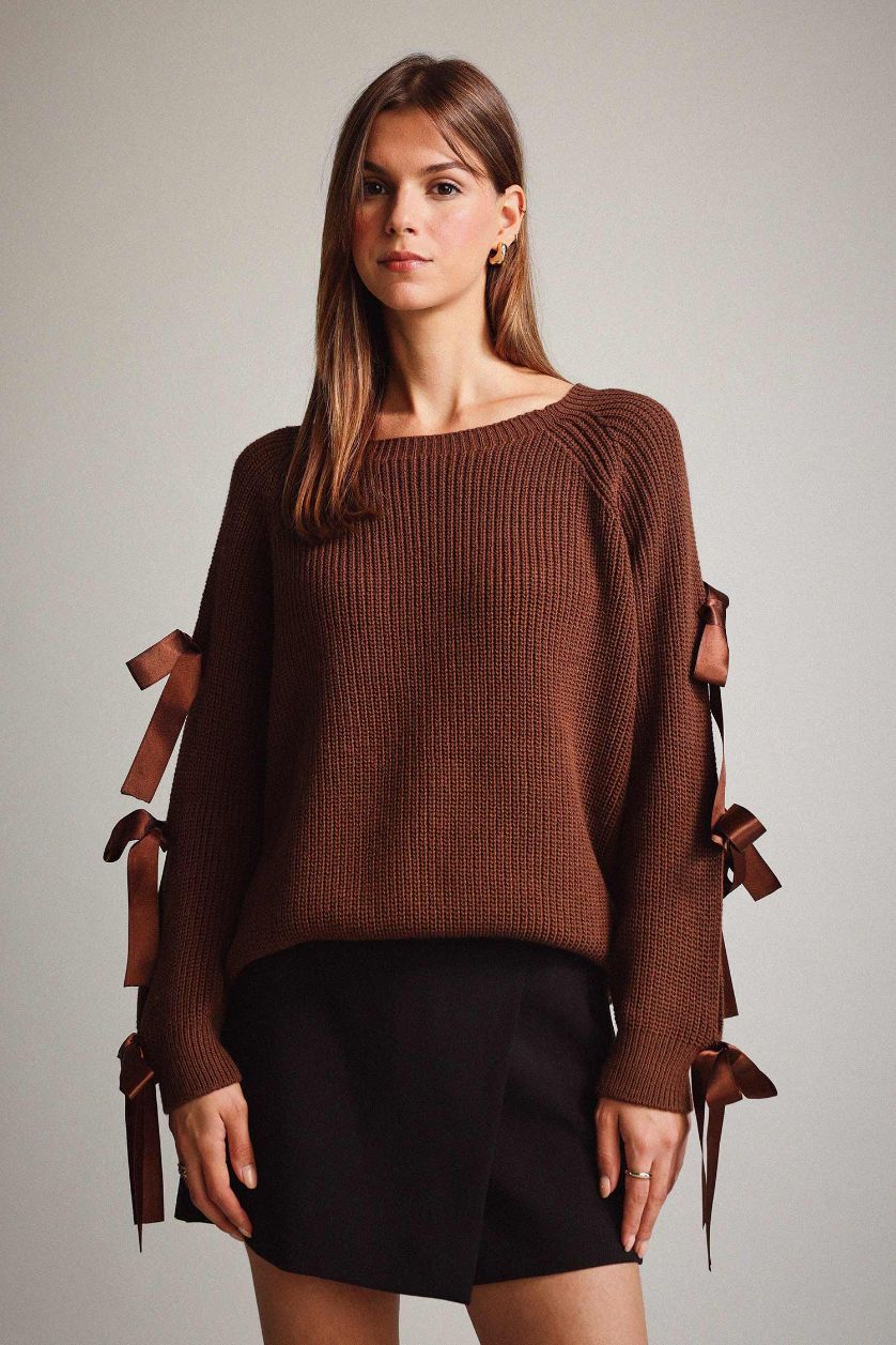Woman Brown Oversize Fit Cardigan