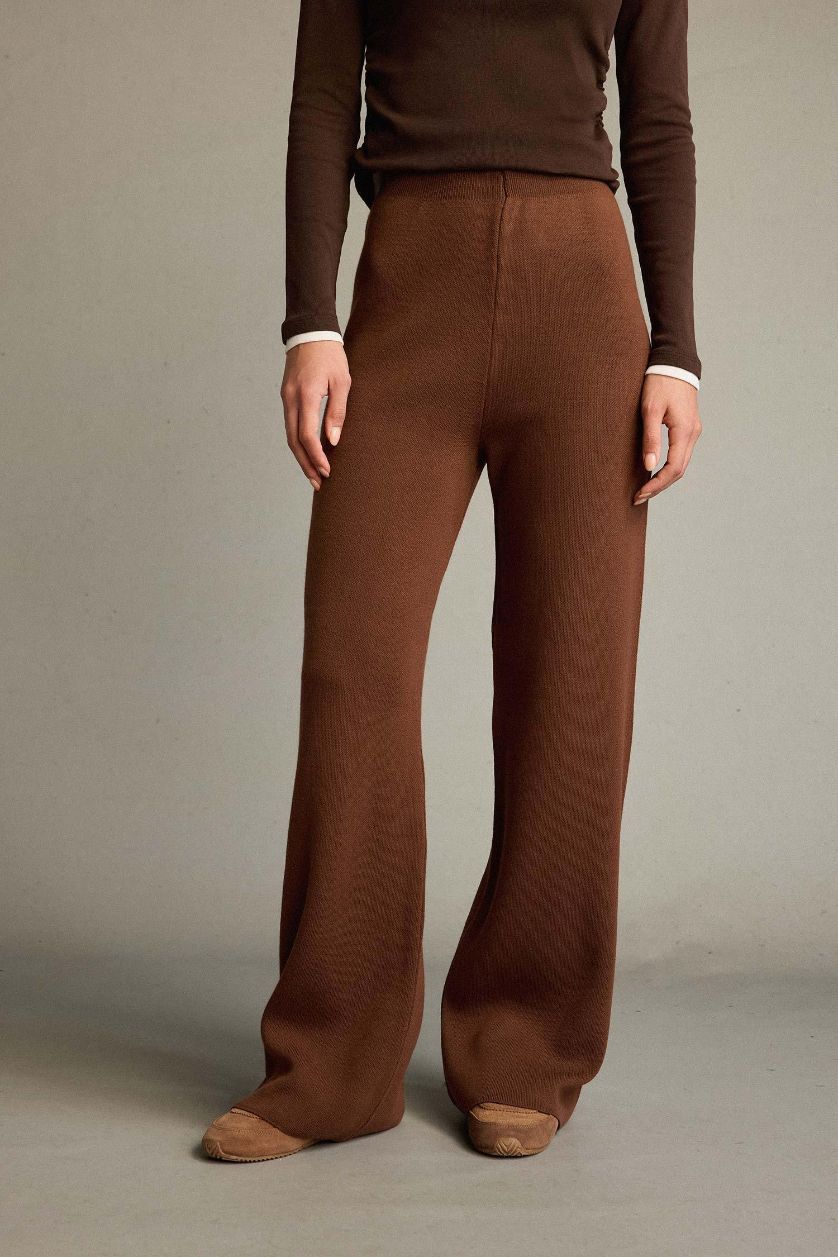 Kadın Kahve Relax Fit Normal Bel Pantolon