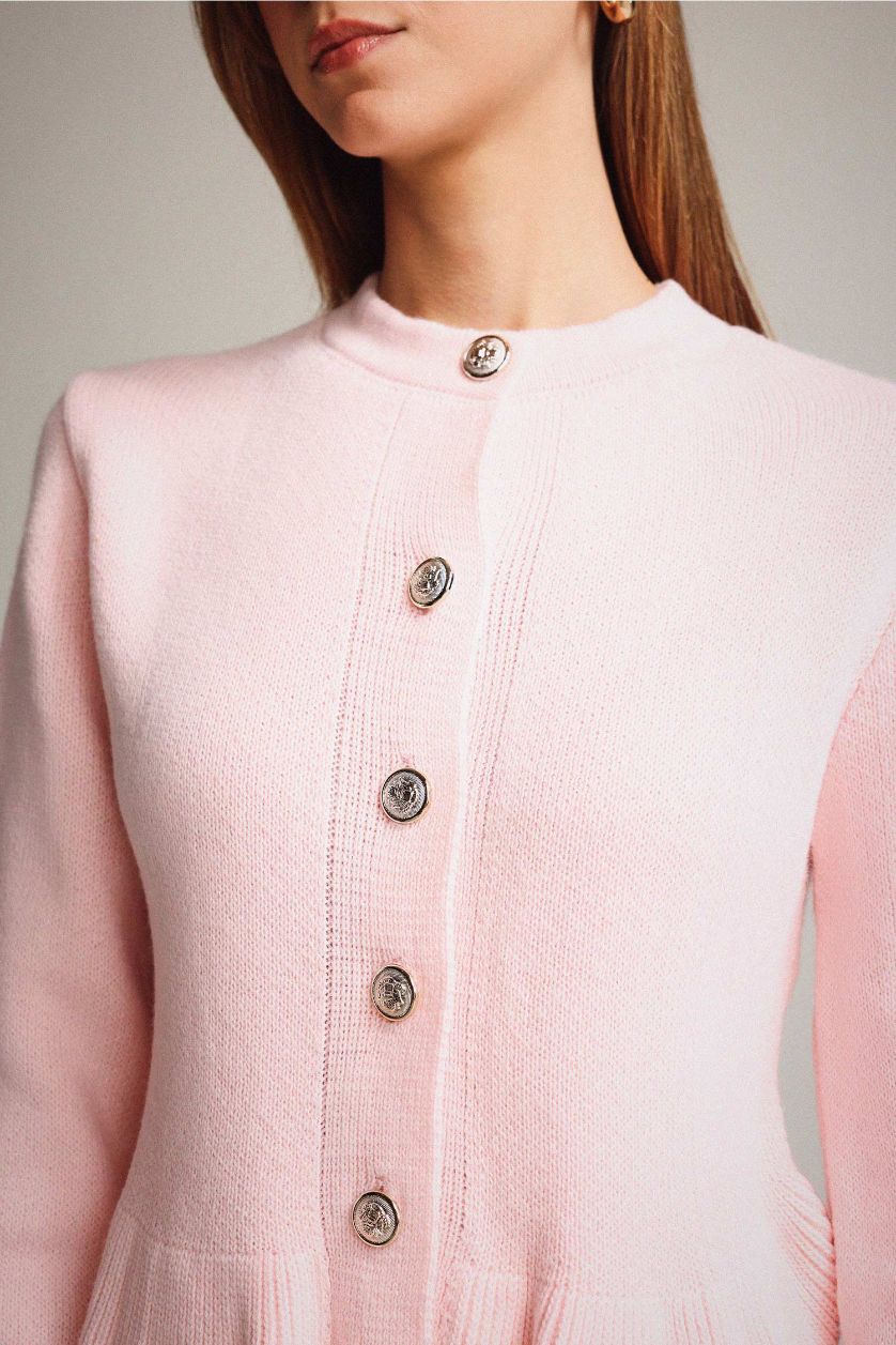Woman Pink Slim Fit Cardigan