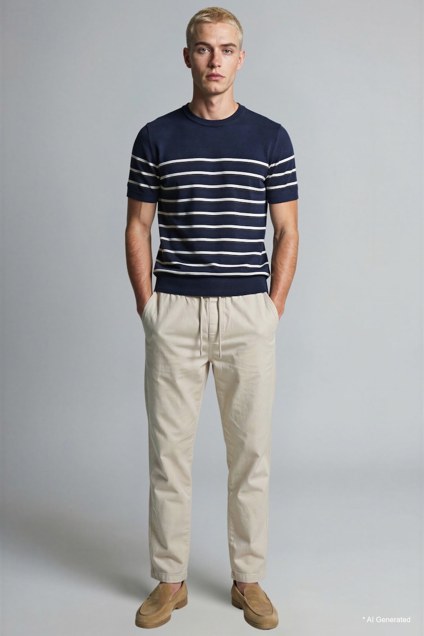 MAN Stone Cotton Baggy Fit Trousers