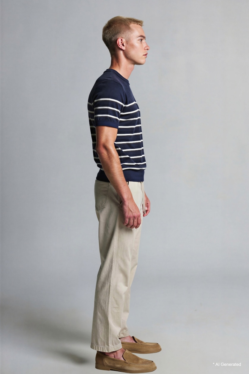 MAN Stone Cotton Baggy Fit Trousers