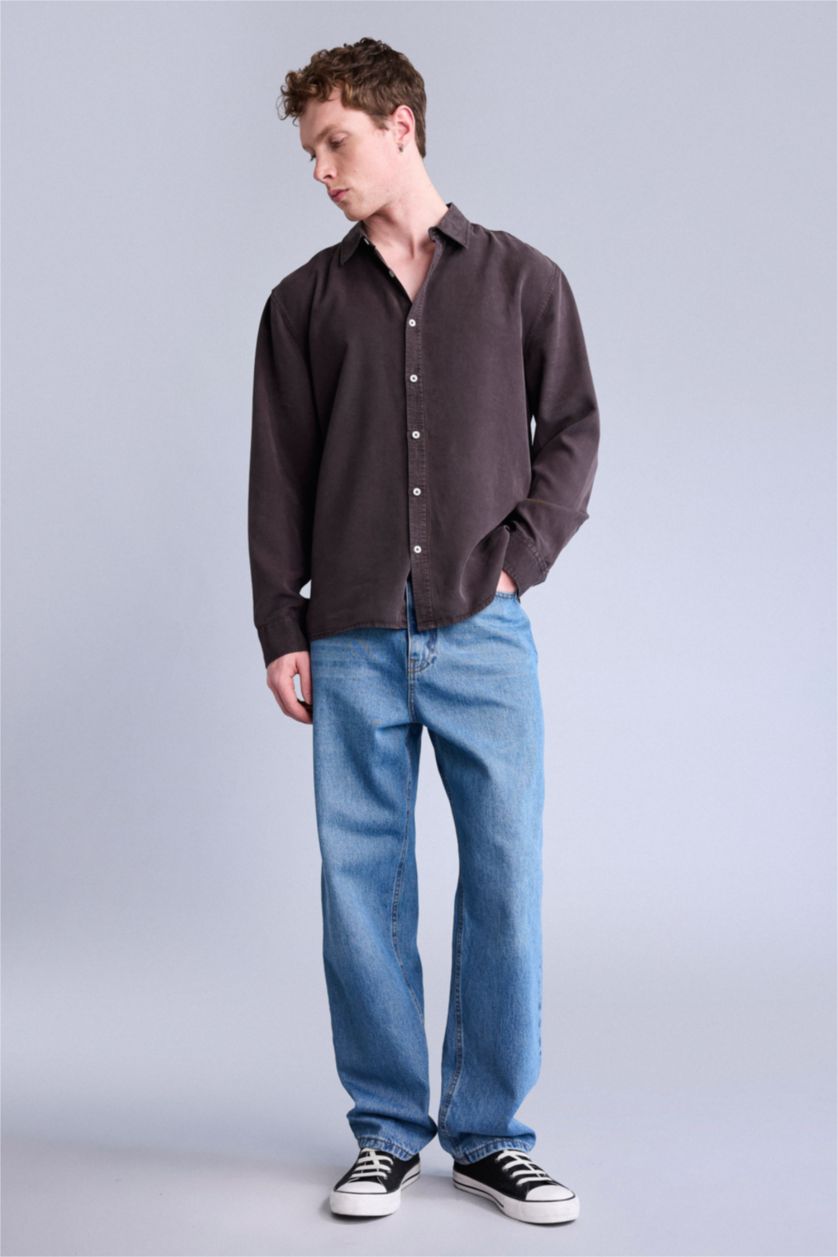 Мужчины Коричневый Рубашка Regular Fit