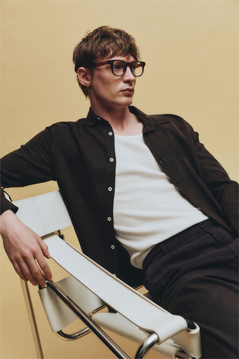 MAN Dark Brown Premium Tencel Shirt