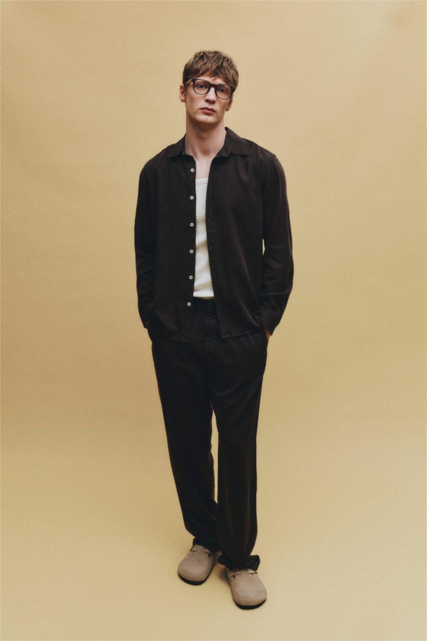 MAN Dark Brown Premium Tencel Shirt