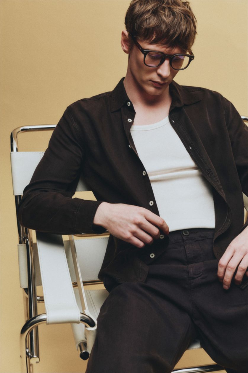 MAN Dark Brown Premium Tencel Shirt