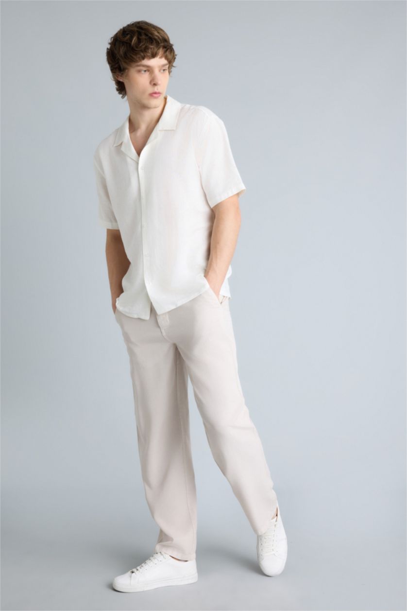 Мужчины Бежевый Relax Fit Trousers