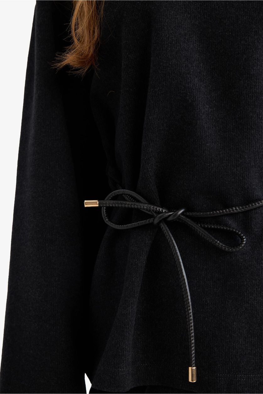 Kadın Antrasit Melanj Regular Fit Tişört