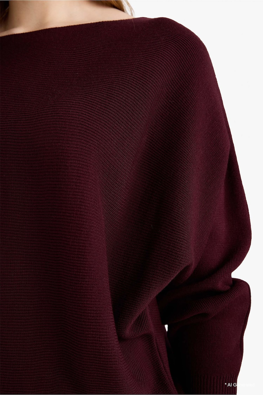Women Dark Bordeaux Knitwear Pullover