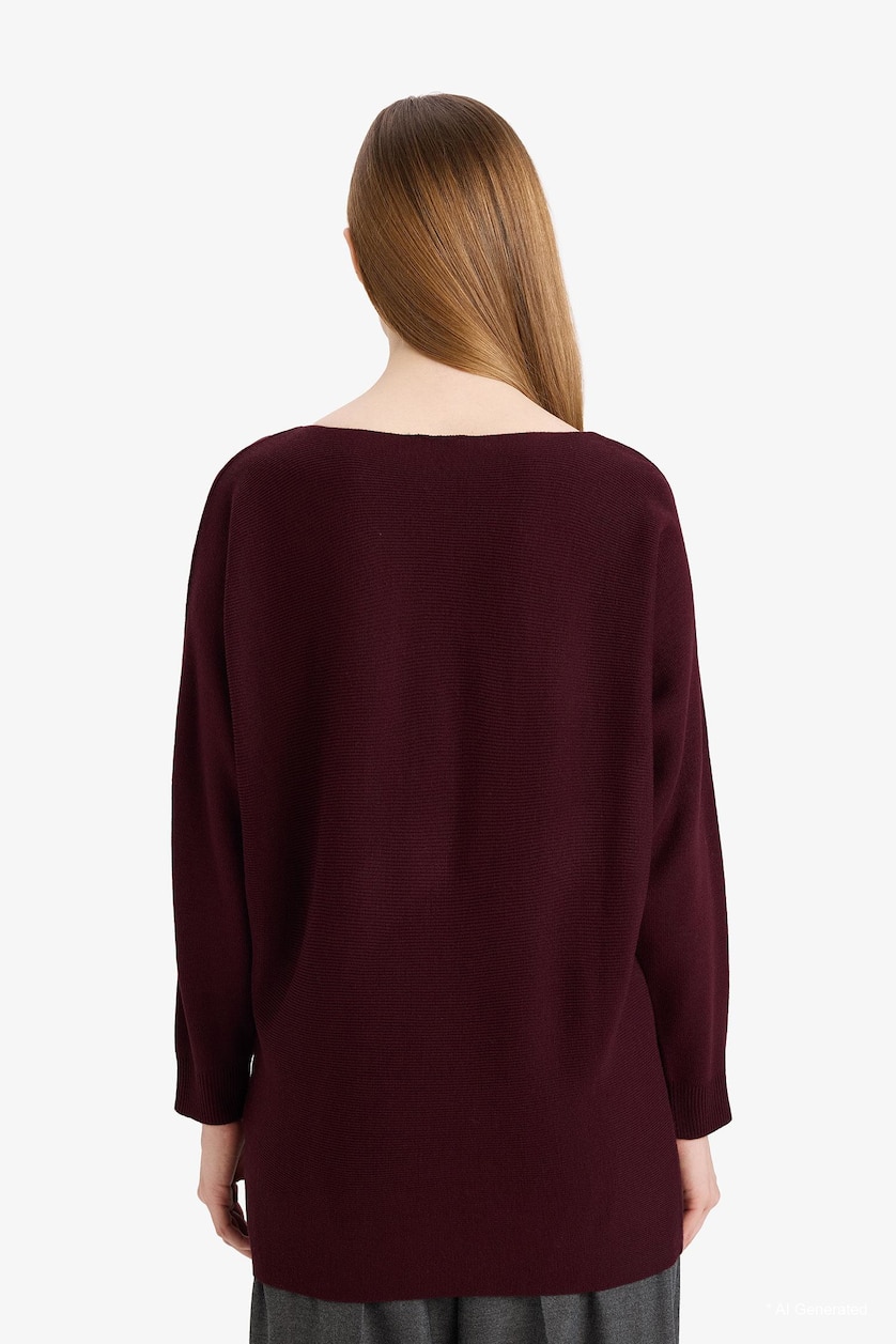 Women Dark Bordeaux Knitwear Pullover