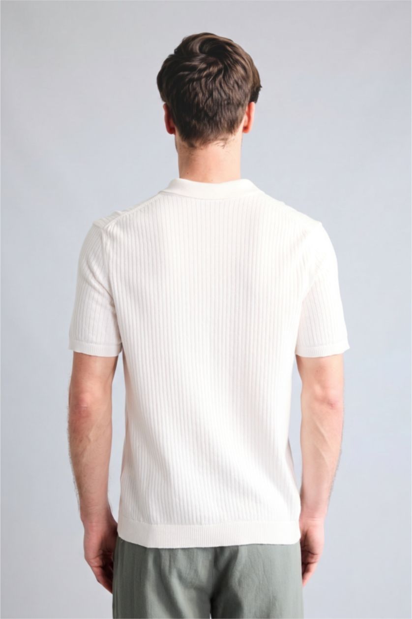 رجال بيج فاتح Standard Fit Short Sleeve Polo T-Shirt