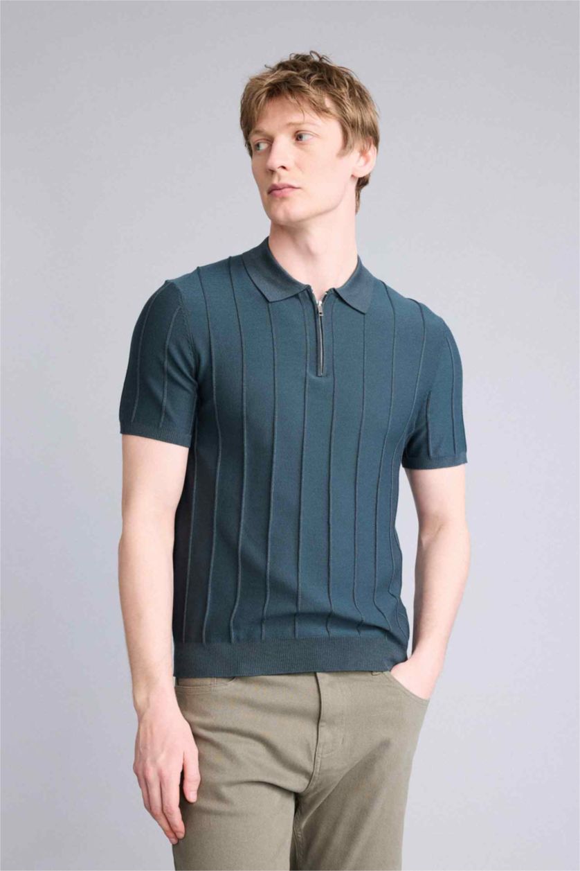 MAN Dark Green Standard Fit Short Sleeved Polo T-Shirt