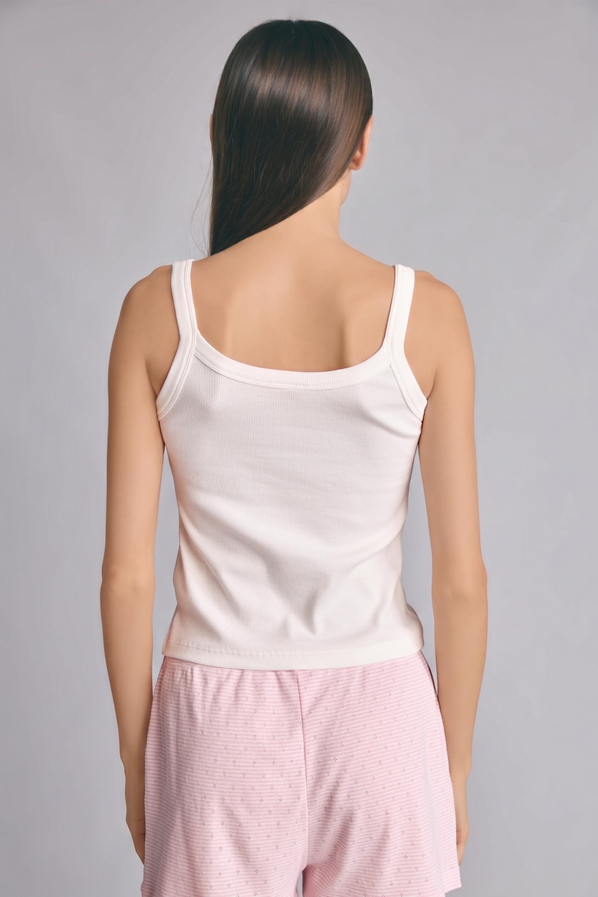 نساء أحمر Printed Ribana Tank Top