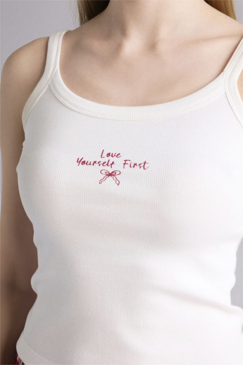 Woman White Ribana Tank Top