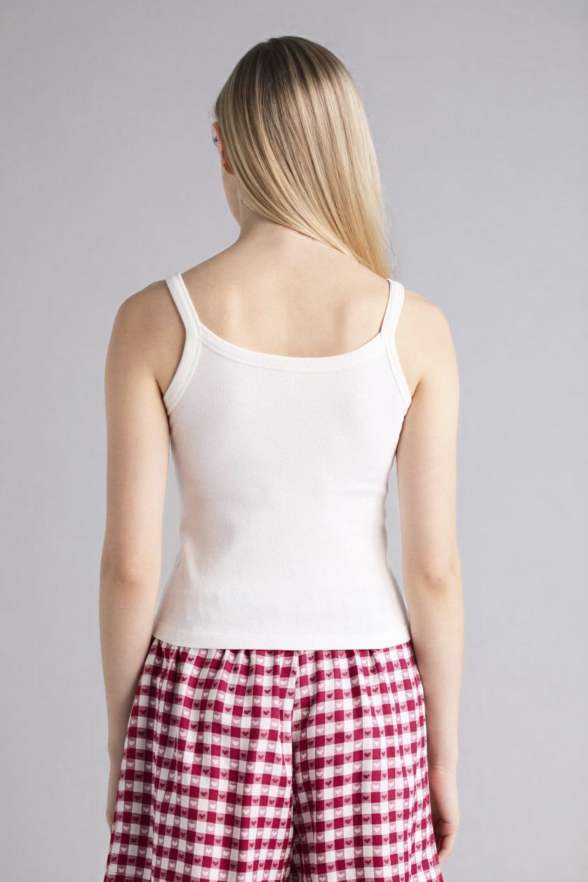 Woman White Ribana Tank Top