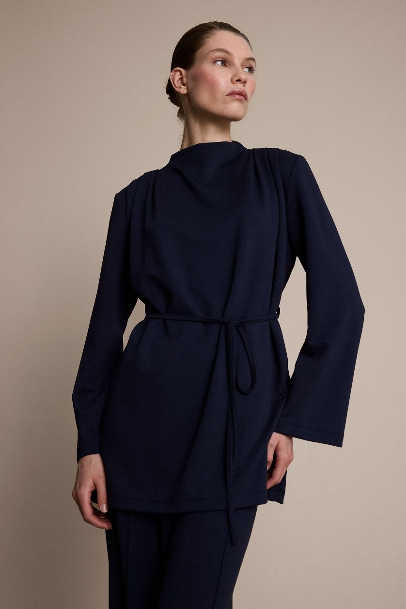 WOMAN NAVY Regular Fit Long Sleeve Tunic