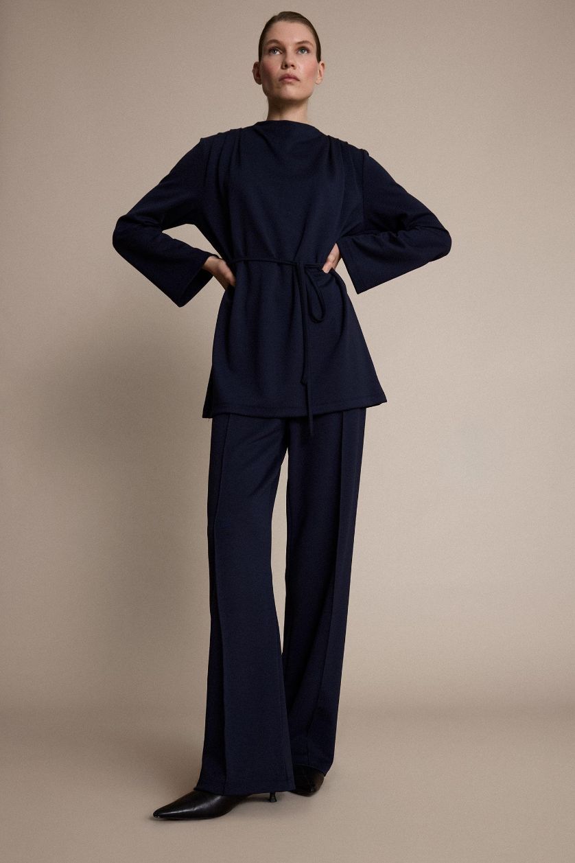 WOMAN NAVY Regular Fit Long Sleeve Tunic