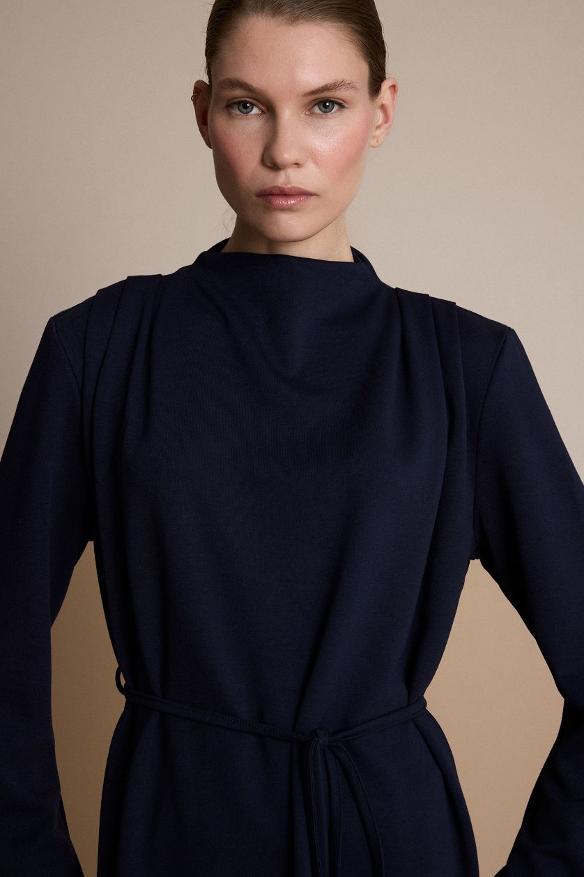 WOMAN NAVY Regular Fit Long Sleeve Tunic