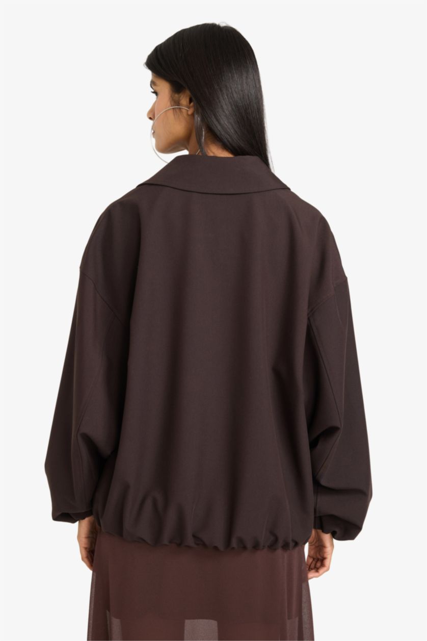 Женщины Коричневый Куртка из тафты