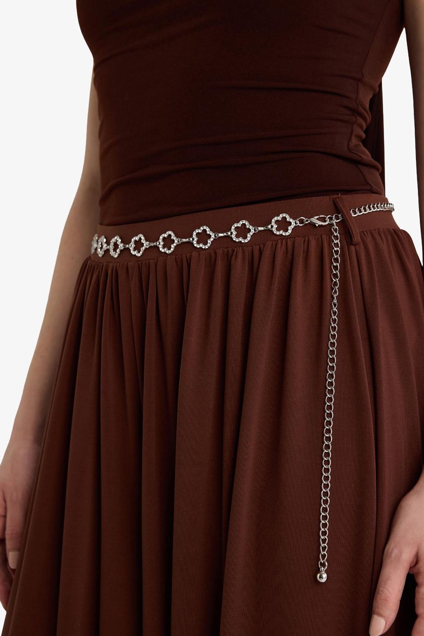 Woman Brown Balloon Fit Regular Waist Standard Length Jeans