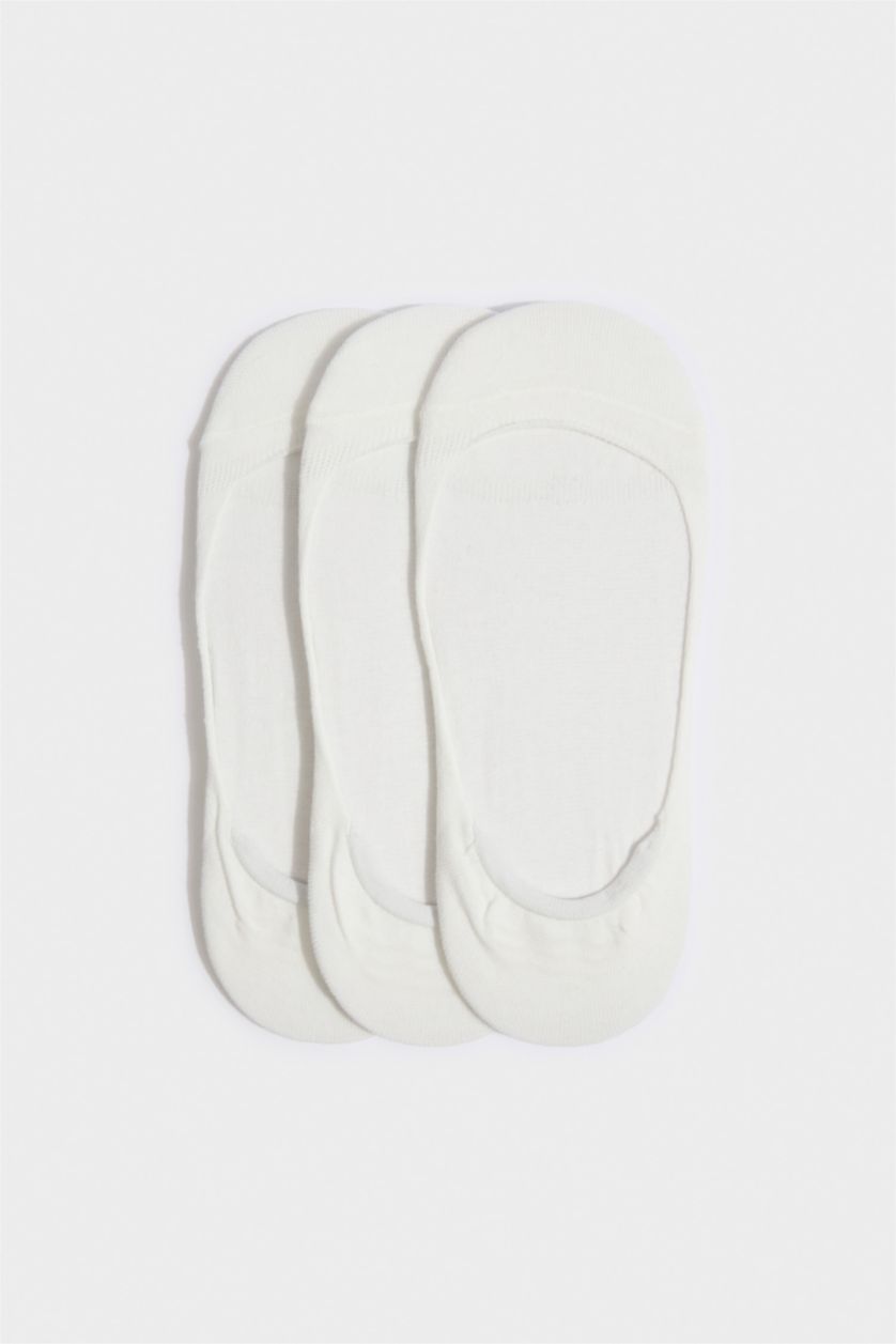 FEMME Blanc Lot de 3 Chaussettes ballerines en coton pour femme