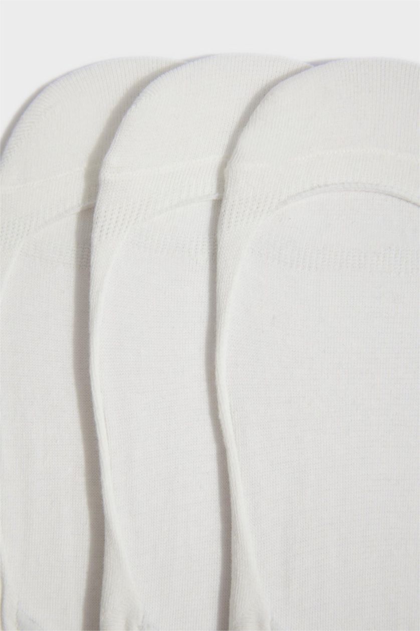 FEMME Blanc Lot de 3 Chaussettes ballerines en coton pour femme