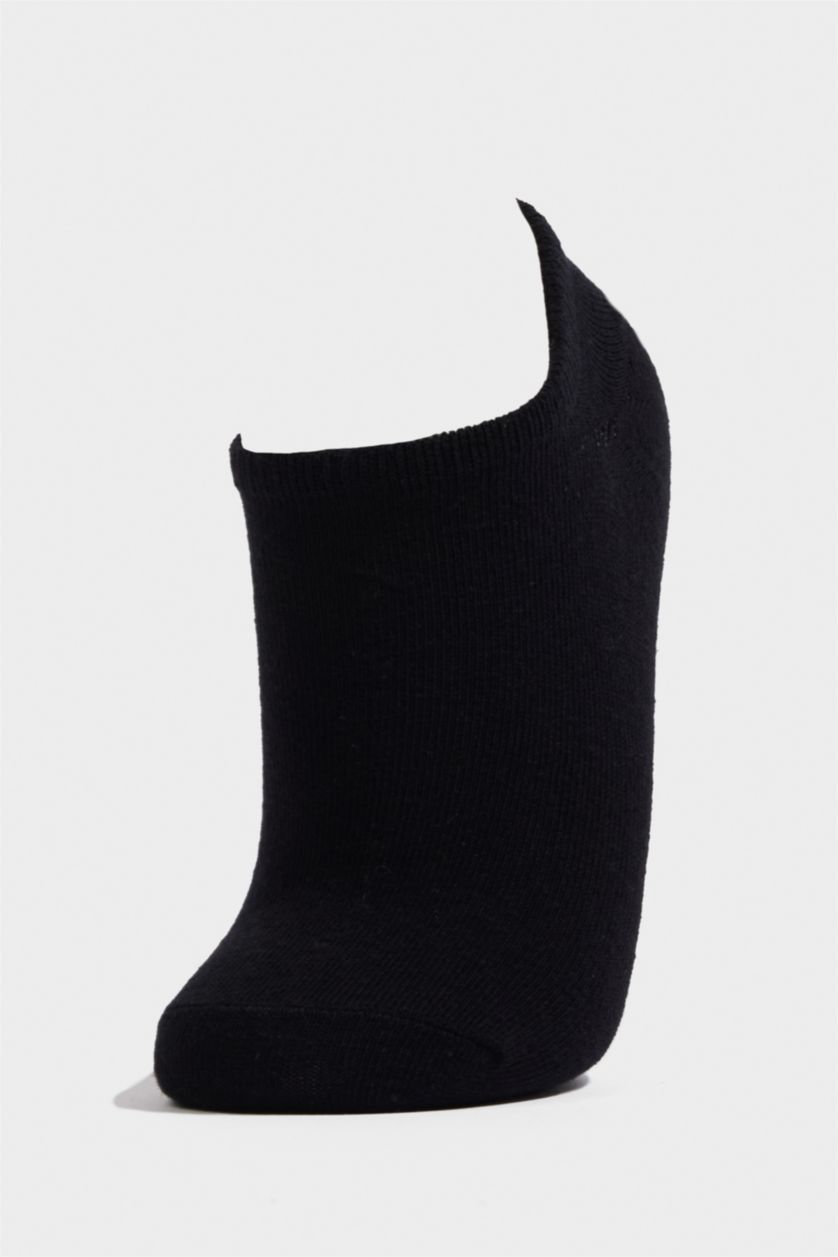 Kadın Siyah Kadın 7'li Pamuklu Sneaker Çorap