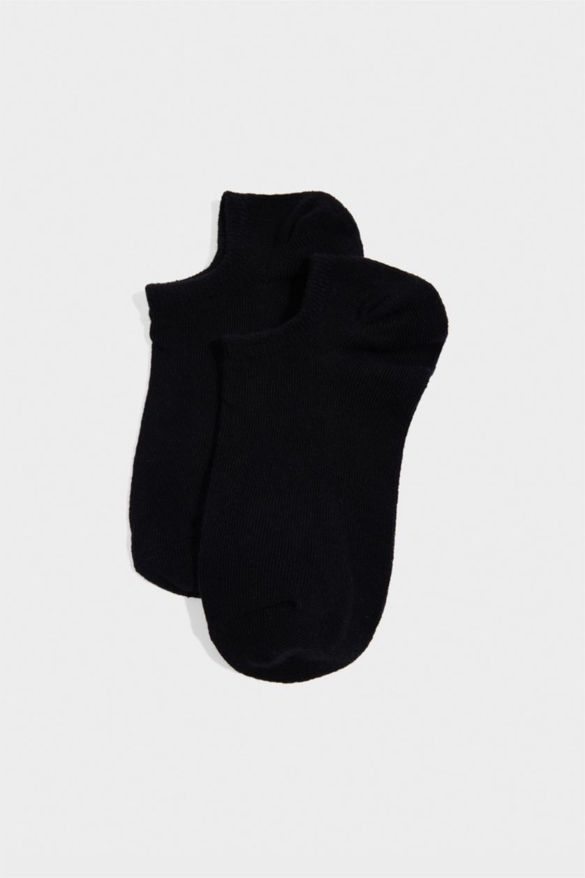 Kadın Siyah Kadın 7'li Pamuklu Sneaker Çorap