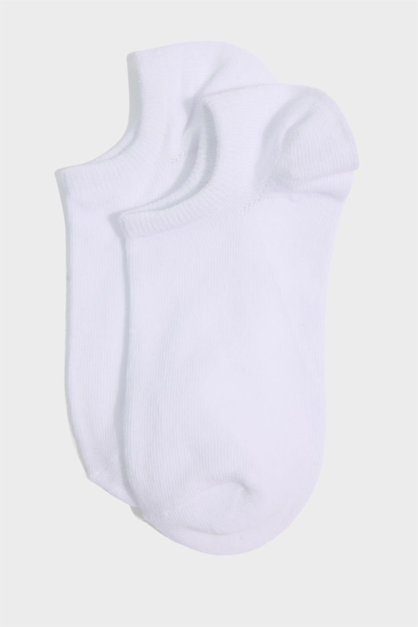 Kadın Beyaz Kadın 7'li Pamuklu Sneaker Çorap