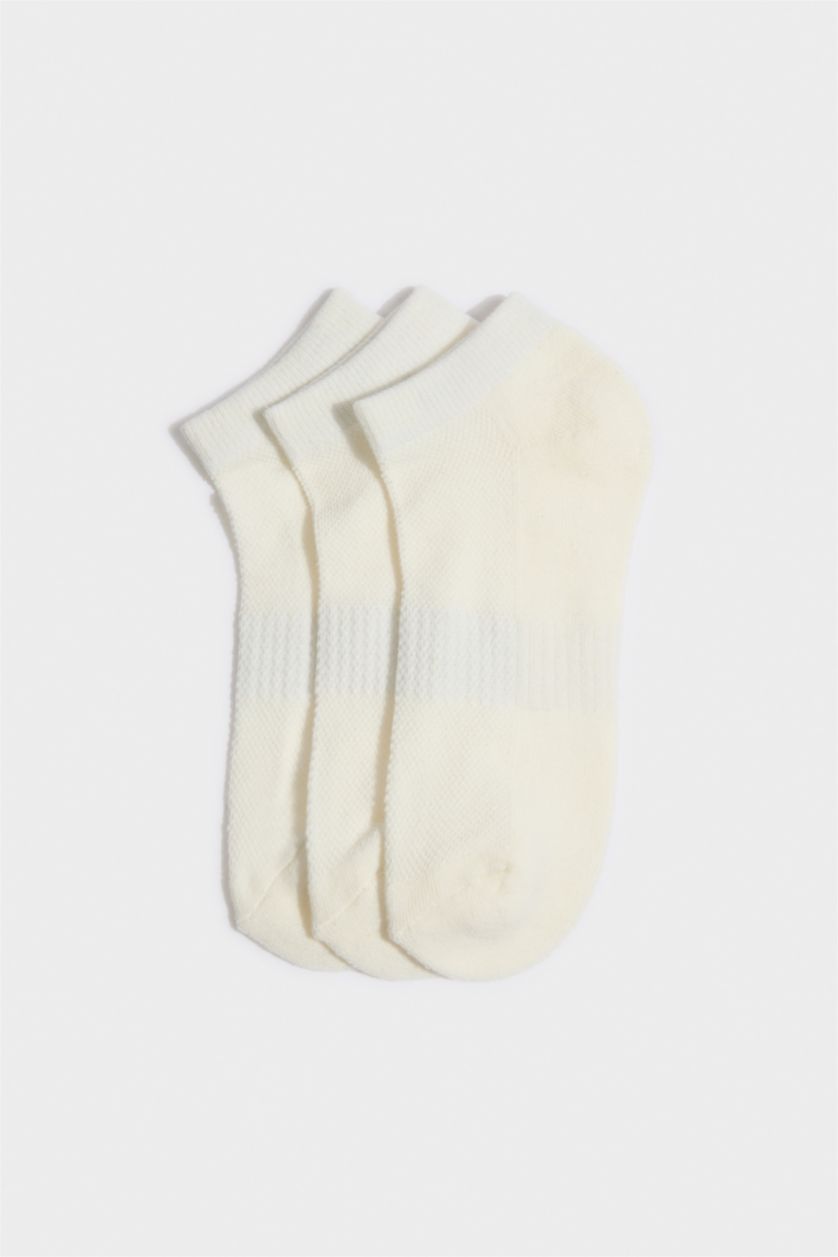 Kadın Beyaz 3'lü Pamuklu Havlu Spor Çorap