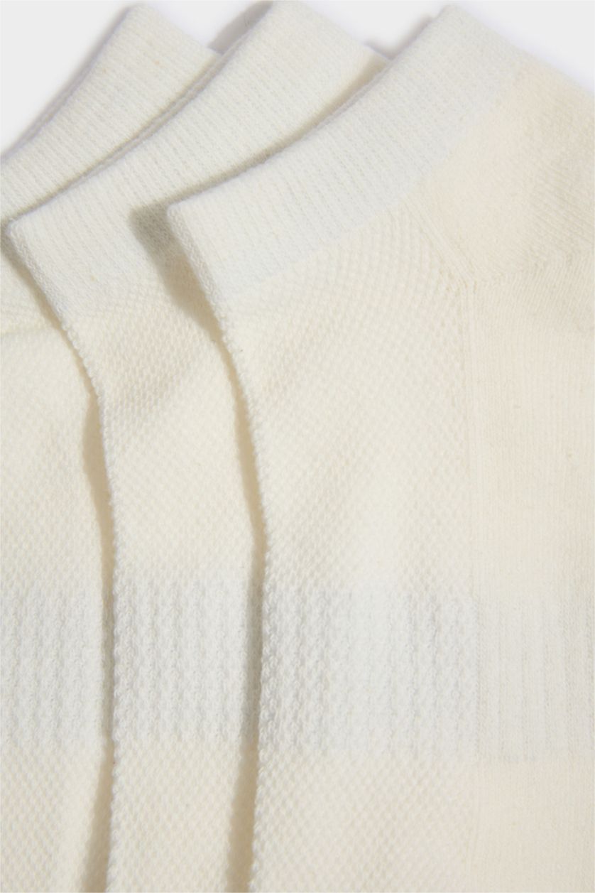 Kadın Beyaz 3'lü Pamuklu Havlu Spor Çorap