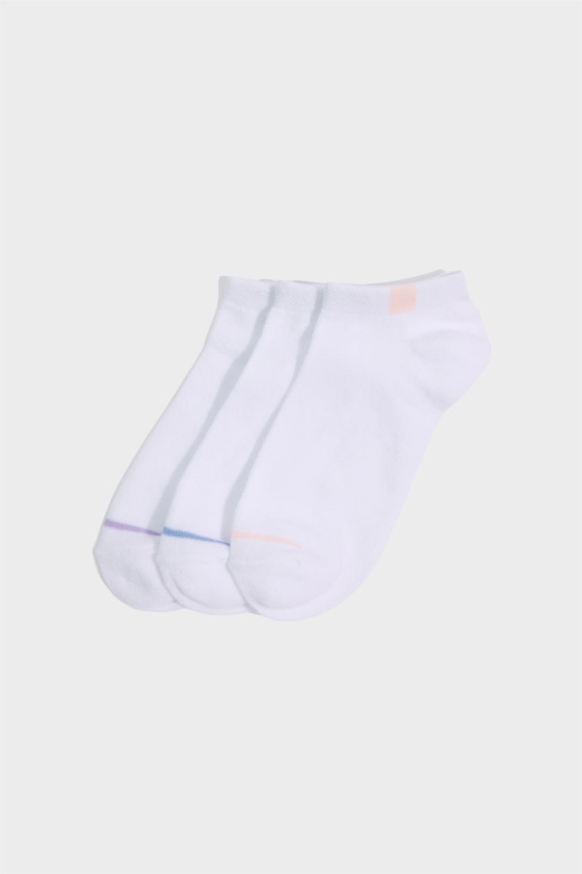 WOMAN White 3 piece Cotton Short Socks
