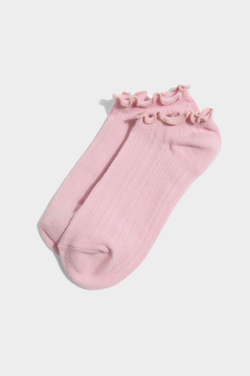 FEMME Karma Lot de 3 Chaussettes invisibles en coton à volants pour femme