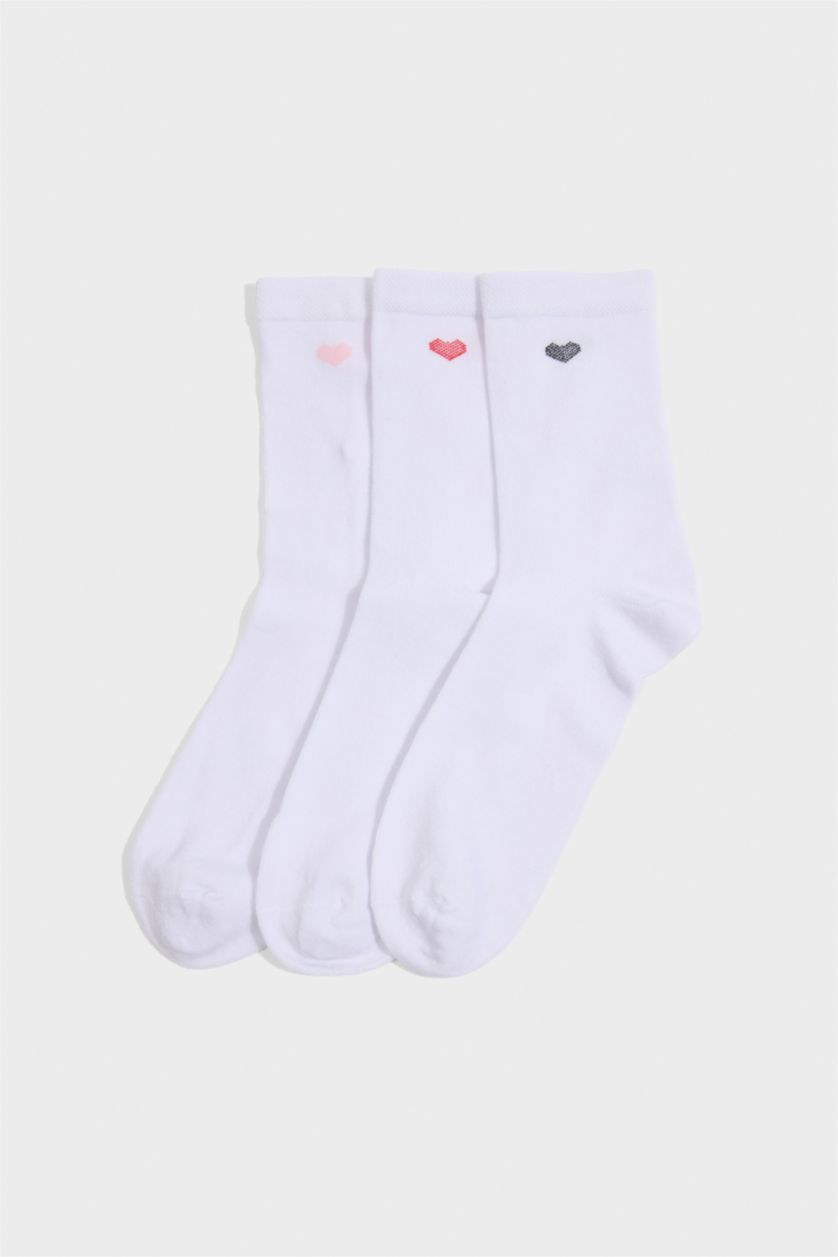 Kadın Beyaz Kadın Dikişsiz 3'lü Bambu Uzun Çorap