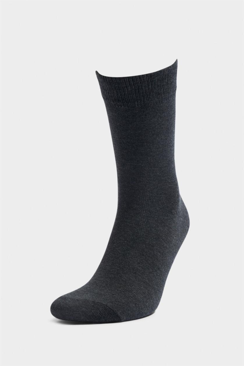 Kadın Gri Kadın 5'li Pamuklu Uzun Çorap