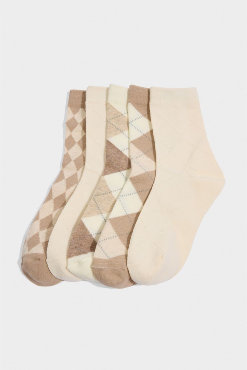 حريمي MIXED شرابات طويلة حريمي قطن - 5 قطع