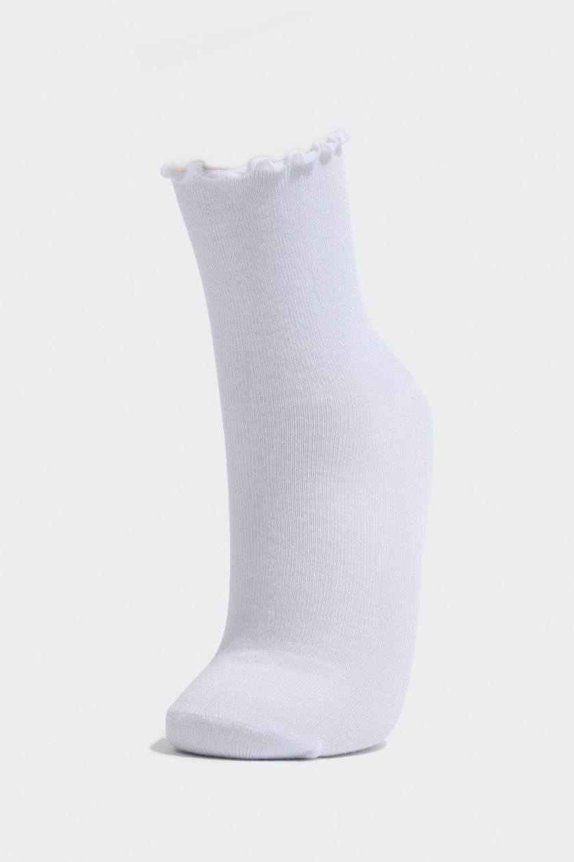 Kadın Beyaz Kadın Dikişsiz 3'lü Bambu Soket Çorap