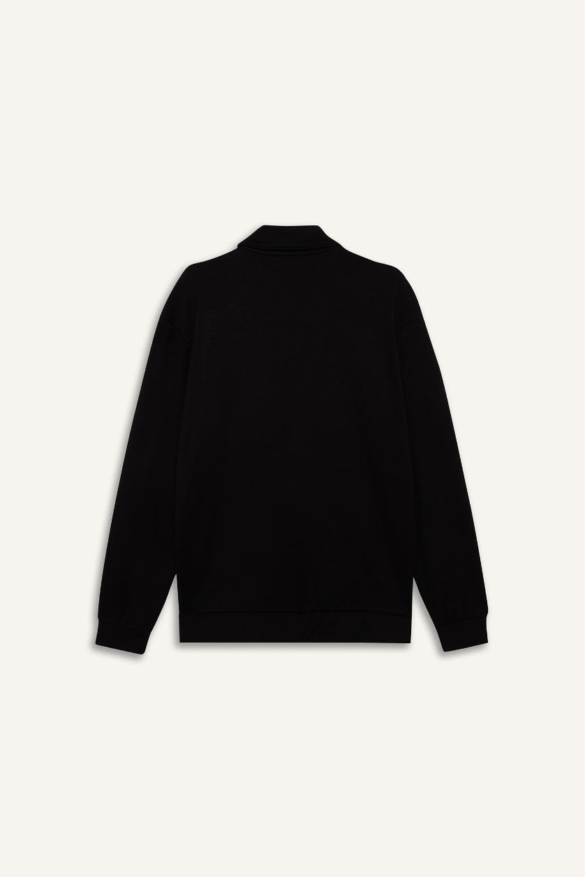 رجال أسود سويت شيرت رياضي قصة عادية بياخة بولو