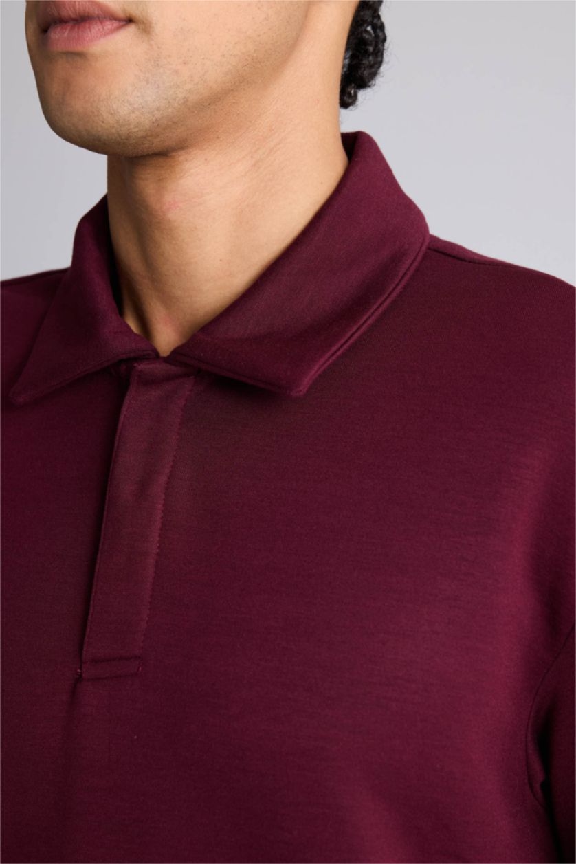 رجال خمري سويت شيرت رياضي قصة عادية بياخة بولو