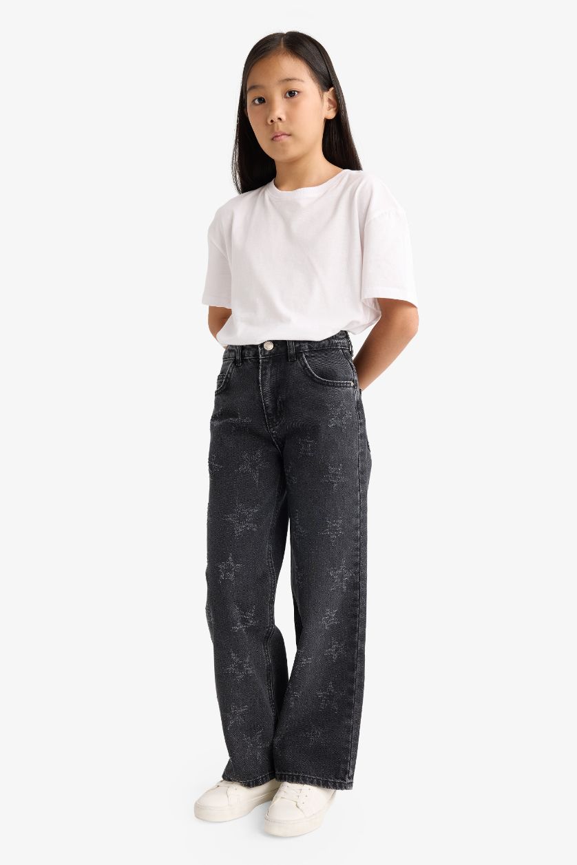 GIRLS & TEENS Black Girl Wide Leg Jeans