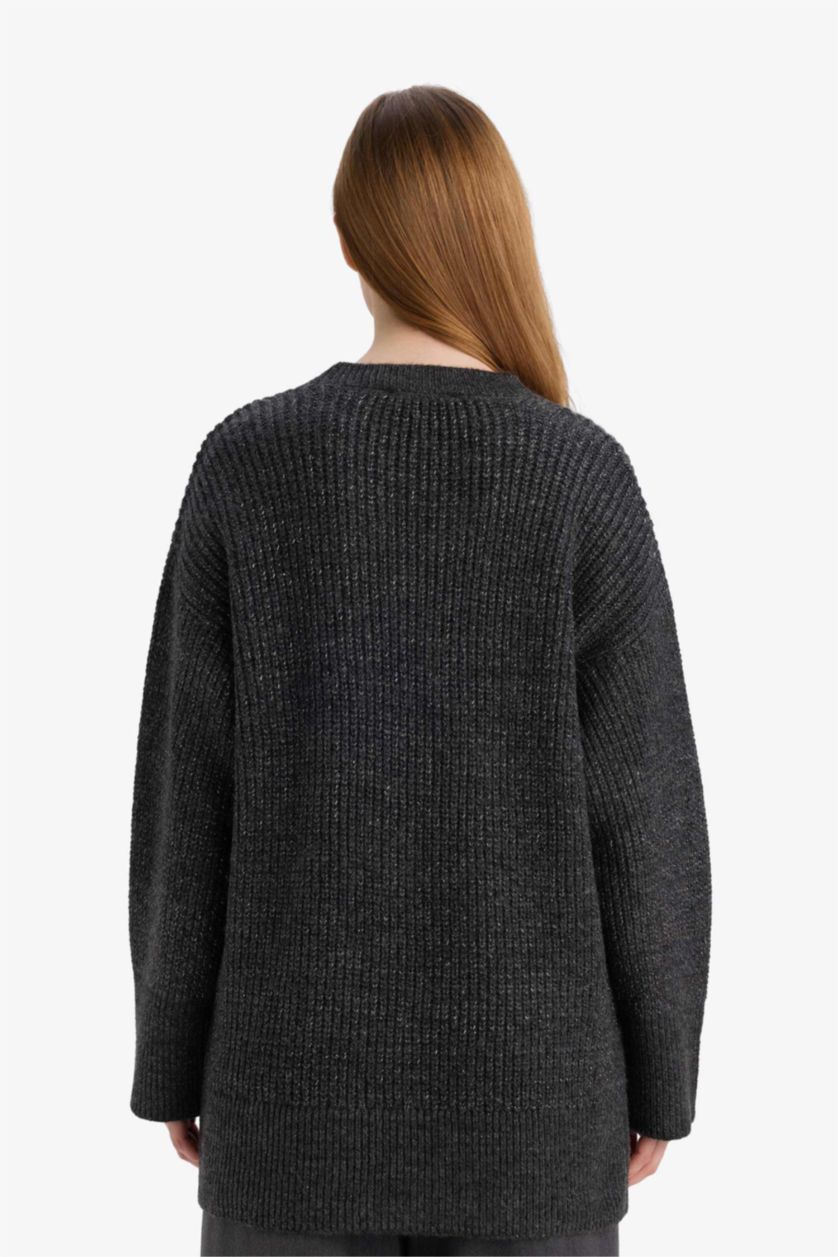 WOMAN Anthracite تونيك تريكو قصة فضفاضة قماش لامع