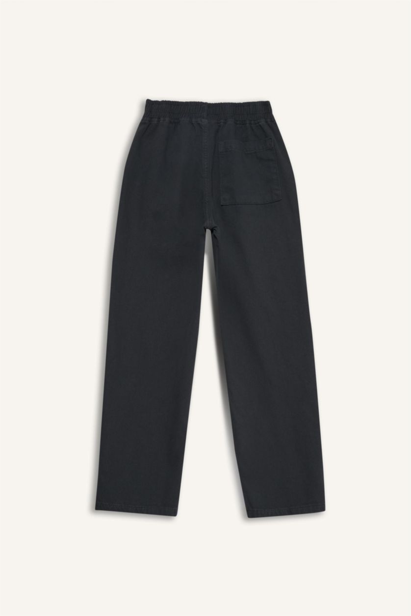 BOYS & TEENS Anthracite Boy Waist Elastic Gabardine Trousers